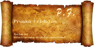 Pruska Fridolin névjegykártya